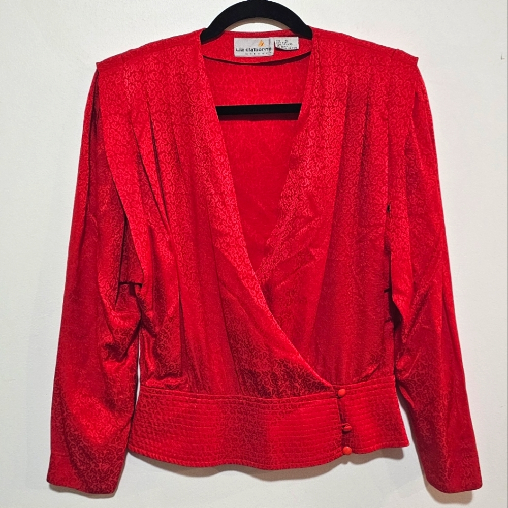 Vintage Liz Claiborne Silk Blouse - Women's Size 10 - 1980s Top Retro Baddie